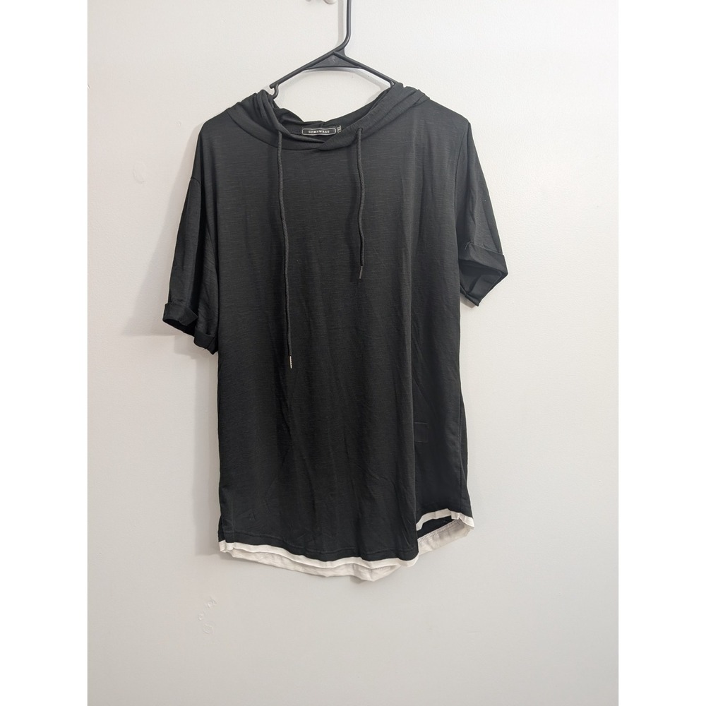 A3 Men's SIIMHWRSS Gray Black Pleated Short Sleeve‎ Shirt Designer Quality